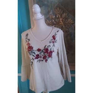 Top with bell sleeve